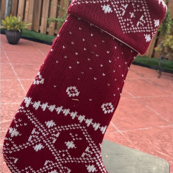 Red and White Knit Christmas Stocking by House and Garden - Picture 3 of 3